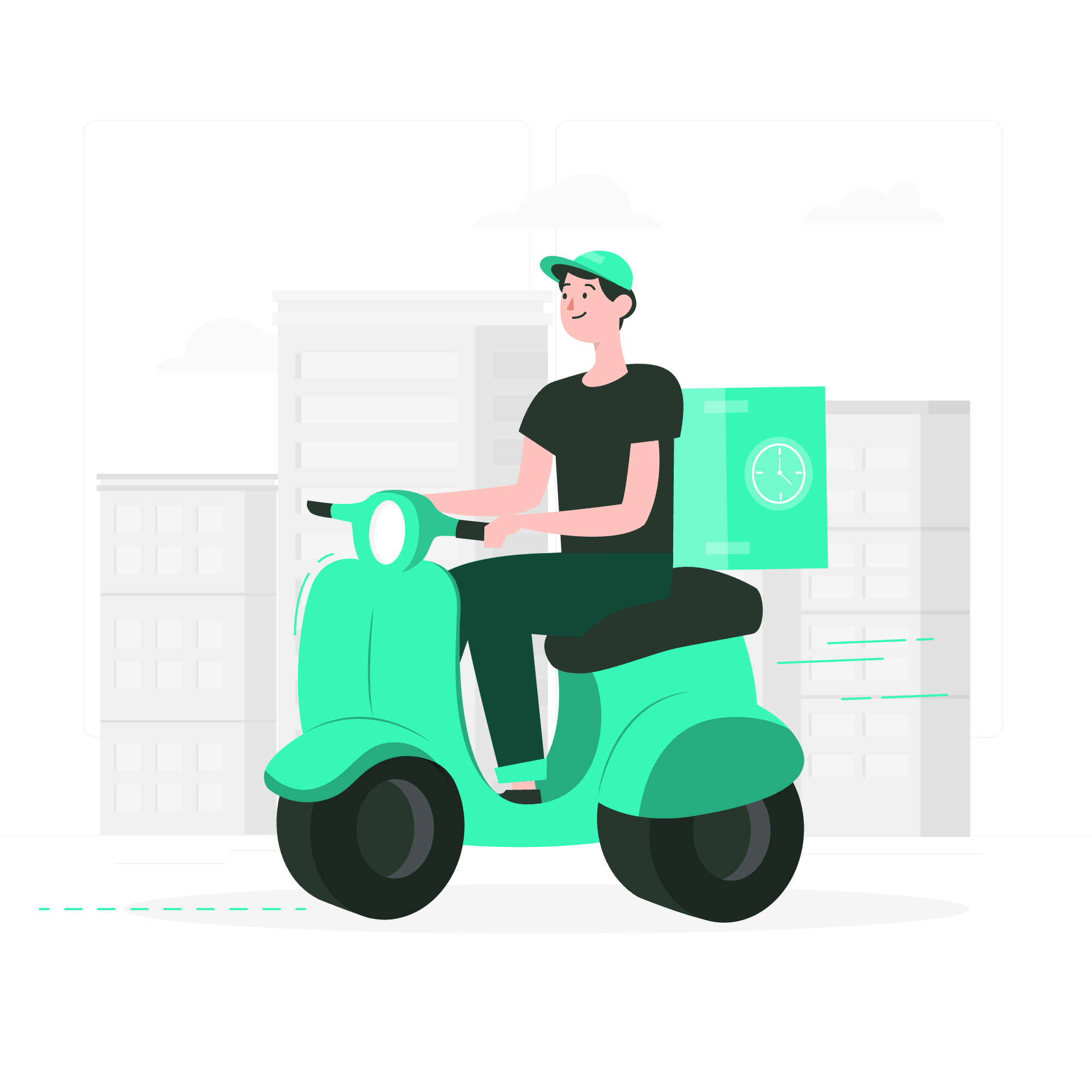 Delivery rider on a scooter